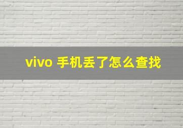 vivo 手机丢了怎么查找